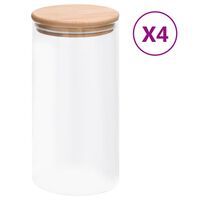 vidaXL Vorratsgläser mit Bambusdeckel 4 Stk. 1200 ml