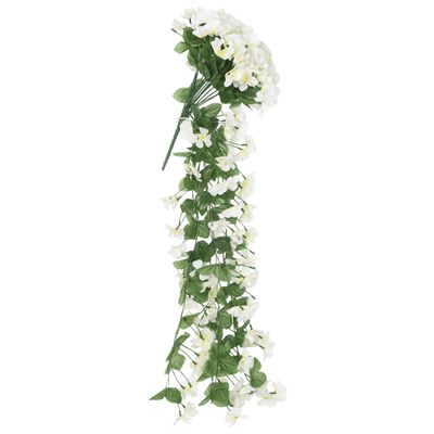 vidaXL Weihnachtskränze Blumen 3 Stk. Weiß 85 cm