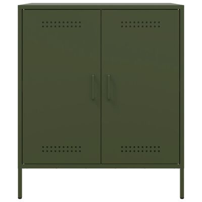 vidaXL Sideboard Olivgrün 68x39x79 cm Stahl