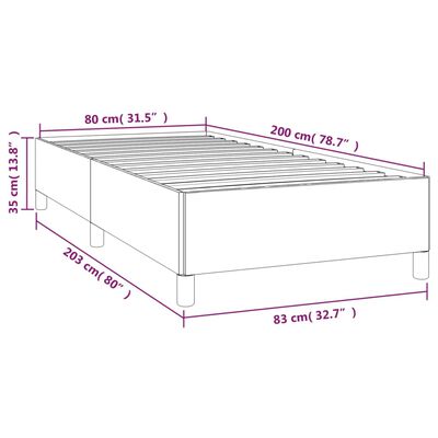 vidaXL Bettgestell Weiß 80x200 cm Kunstleder