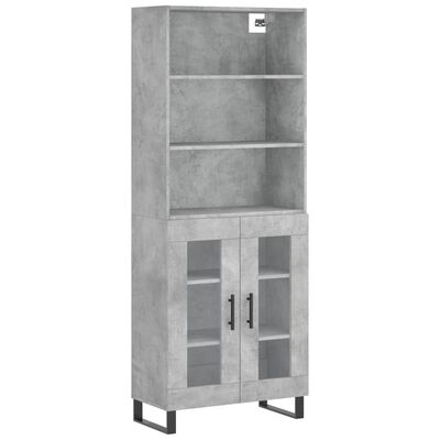 vidaXL Highboard Betongrau 69,5x34x180 cm Holzwerkstoff