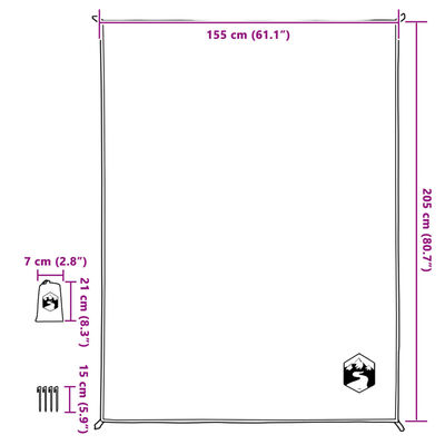 vidaXL Picknickdecke mit Heringen Grau und Orange 205x155 cm