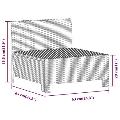 vidaXL 7-tlg. Garten-Lounge-Set mit Kissen Grau Poly Rattan