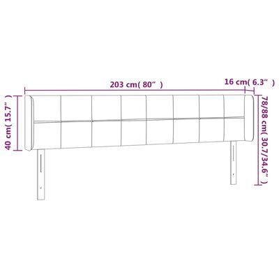 vidaXL Kopfteil mit Ohren Dunkelgrün 203x16x78/88 cm Samt