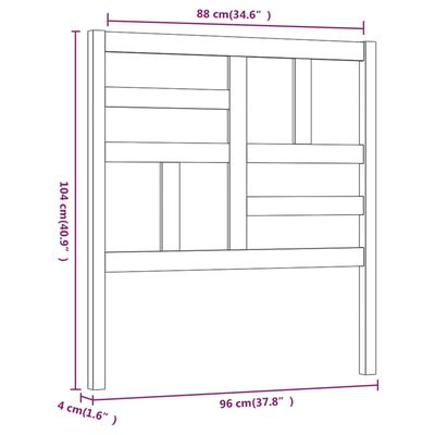 vidaXL Bett-Kopfteil Weiß 96x4x104 cm Massivholz Kiefer