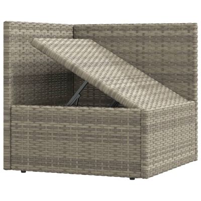 vidaXL 3-tlg. Garten-Lounge-Set mit Kissen Grau Poly Rattan