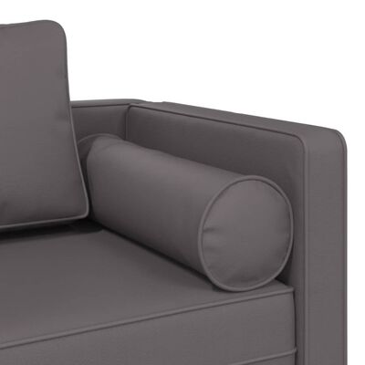 vidaXL Chaiselongue mit Kissen Grau Kunstleder