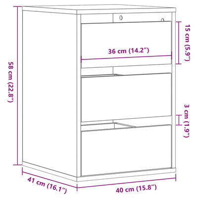 vidaXL Kommode Betongrau 40x41x58 cm Holzwerkstoff