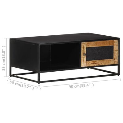 vidaXL Couchtisch 90x50x35 cm Raues Mangoholz