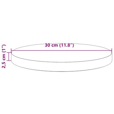 vidaXL Tischplatte Rund Wachsbraun Ø30x2,5 cm Massivholz Kiefer