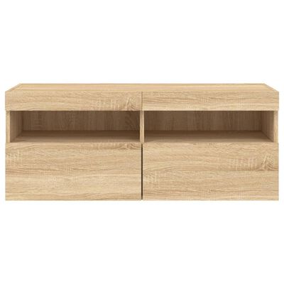 vidaXL TV-Wandschrank mit LED-Leuchten Sonoma-Eiche 100x30x40 cm