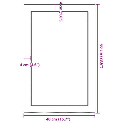 vidaXL Wandregal 40x60x(2-6) cm Massivholz Eiche Unbehandelt