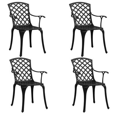 vidaXL 5-tlg. Bistro-Set Aluminiumguss Schwarz