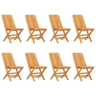 vidaXL Gartenstühle 8 Stk. Klappbar 47x47x89 cm Massivholz Teak