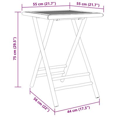 vidaXL 3-tlg. Bistro-Set Bambus