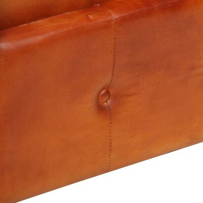 vidaXL Chesterfield-Sofa 2-Sitzer Hellbraun Echtleder