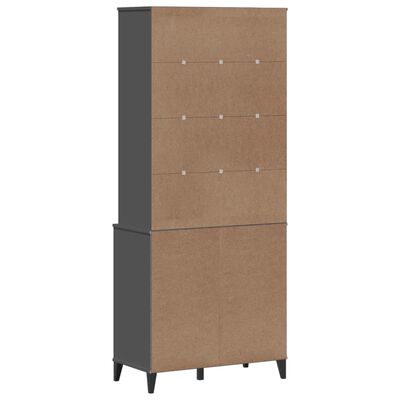 vidaXL Highboard VIKEN Anthrazit 80x40x190 cm Massivholz Kiefer