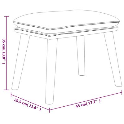 vidaXL Fußhocker Dunkelgrau 45x29,5x35 cm Stoff und Kunstleder