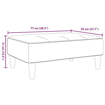 vidaXL Fußhocker Hellgrau 77x55x31 cm Samt