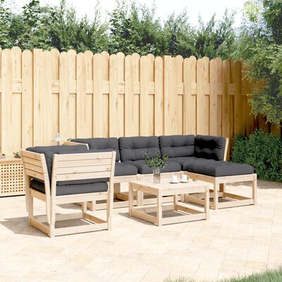 vidaXL 5-tlg. Garten-Lounge-Set mit Kissen Massivholz Kiefer