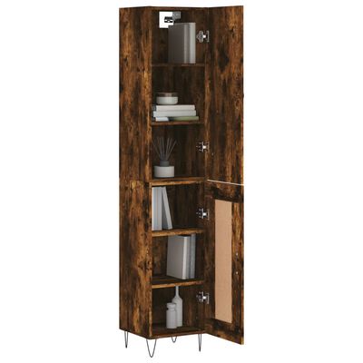 vidaXL Highboard Räuchereiche 34,5x34x180 cm Holzwerkstoff