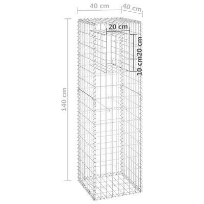 vidaXL Gabionensäulen 2 Stk. 40x40x140 cm Eisen