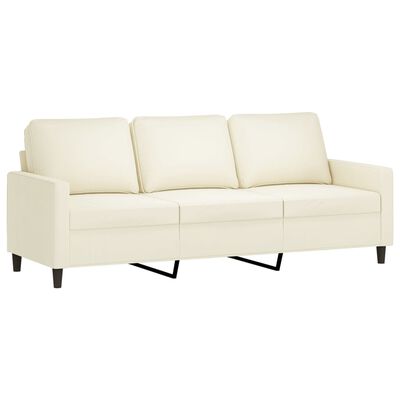 vidaXL 3-Sitzer-Sofa Creme 180 cm Samt