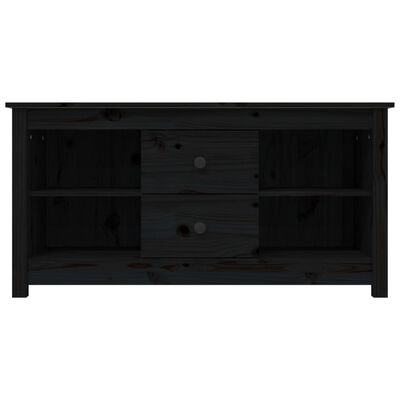 vidaXL TV-Schrank Schwarz 103x36,5x52 cm Massivholz Kiefer