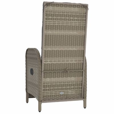 vidaXL Garten-Relaxsessel mit Kissen 2 Stk. Poly Rattan Grau