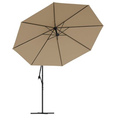 vidaXL Ampelschirm mit Aluminium-Mast 350 cm Taupe