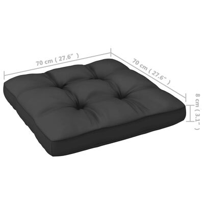 vidaXL 14-tlg. Garten-Lounge-Set mit Kissen Schwarz Massivholz Kiefer