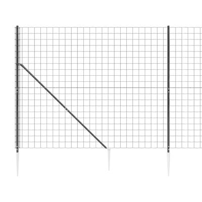 vidaXL Maschendrahtzaun mit Bodenhülsen Anthrazit 1,8x25 m