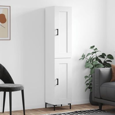 vidaXL Highboard Hochglanz-Weiß 34,5x34x180 cm Holzwerkstoff