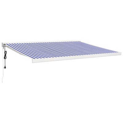 vidaXL Markise Einziehbar Blau und Weiß 4x3 m Stoff und Aluminium