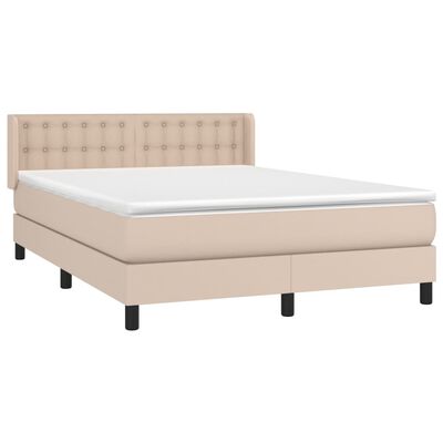 vidaXL Boxspringbett Matratze Cappuccino-Braun 140x200cm Kunstleder