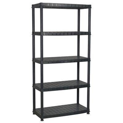 vidaXL Lagerregal 5-Tier Schwarz 85x40x185 cm Kunststoff