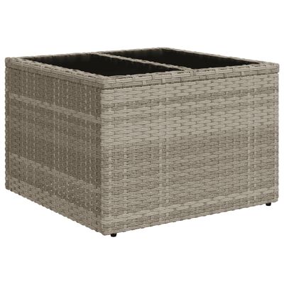 vidaXL 9-tlg. Garten-Sofagarnitur mit Kissen Hellgrau Poly Rattan