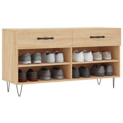 vidaXL Schuhbank Sonoma-Eiche 102x35x55 cm Holzwerkstoff