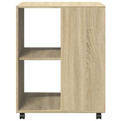 vidaXL Beistelltisch mit Rollen Sonoma-Eiche 55x60x78 cm Holzwerkstoff