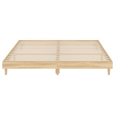 vidaXL Bettgestell ohne Matratze Sonoma-Eiche 160x200 cm Holzwerkstoff