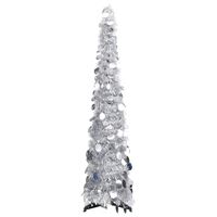 vidaXL Künstlicher Pop-Up-Weihnachtsbaum Silber 120 cm PET