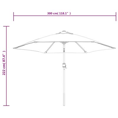 vidaXL Sonnenschirm Sandweiß 3 m Stahlmast