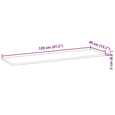 vidaXL Tischplatte 120x40x2 cm Rechteckig Massivholz Akazie