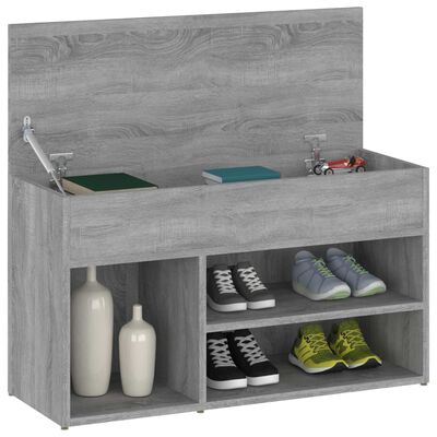 vidaXL Schuhbank Grau Sonoma 80x30x45 cm Holzwerkstoff