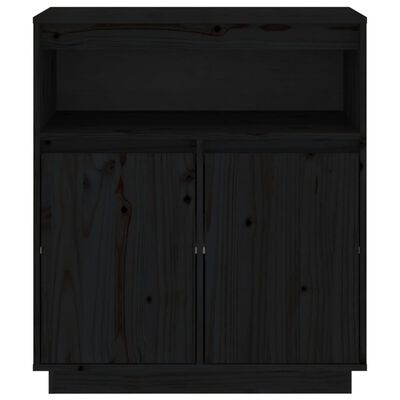 vidaXL Sideboard Schwarz 70x34x80 cm Massivholz Kiefer