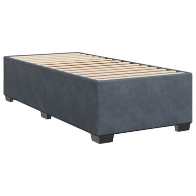 vidaXL Boxspringbett mit Matratze Dunkelgrau 100x200 cm Samt