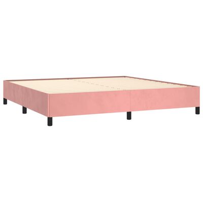 vidaXL Boxspringbett mit Matratze Rosa 200x200 cm Samt