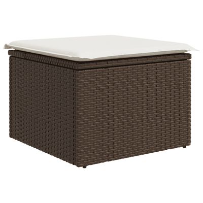 vidaXL 10-tlg. Garten-Sofagarnitur mit Kissen Braun Poly Rattan