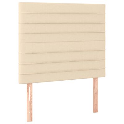 vidaXL Boxspringbett mit Matratze Creme 90x190 cm Stoff