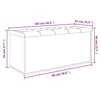 vidaXL Sitzbank mit Stauraum Sonoma-Eiche 102x42x45 cm Holzwerkstoff